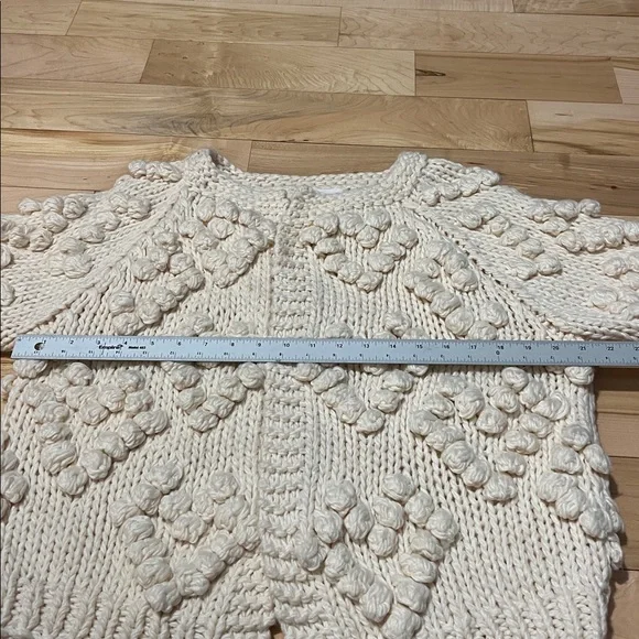 Chicwish Cream Heart Textured Knit Cardigan - Picture 3 of 13